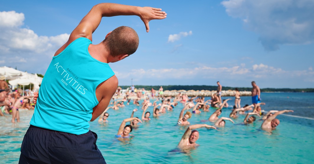 Acqua aerobic presso l'Aminess Maradiso Hotel Laguna, Novigrad Croazia