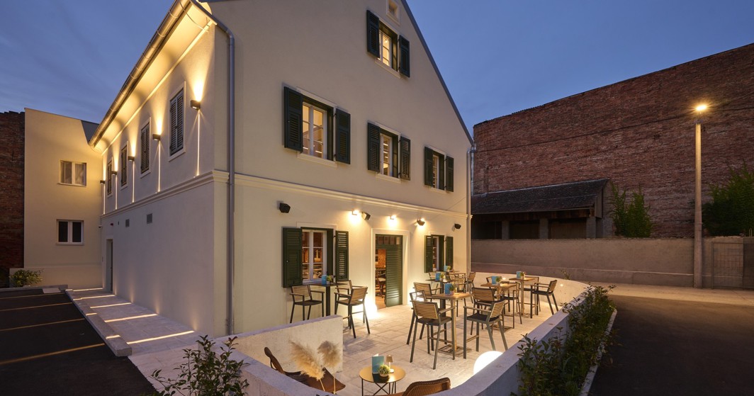 Exterior and terrace of the MICE conference center at Aminess Florian & Godler Hotel.