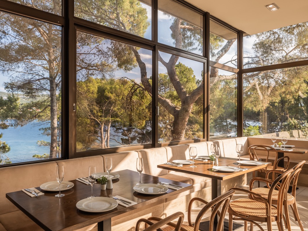 Pool bar view from the Aminess Younique Senses resort in Hvar