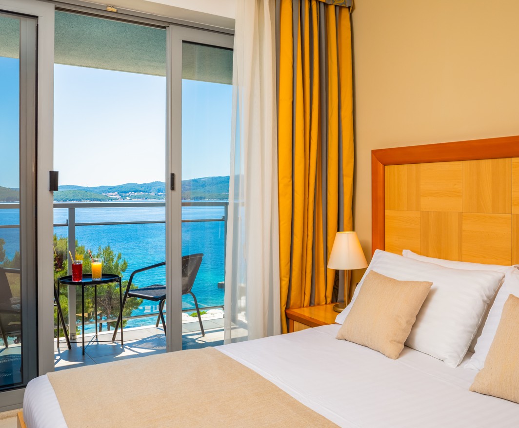 Family Room with balcony, sea side, at the Aminess Vival Grand Azur Hotel, Orebić.