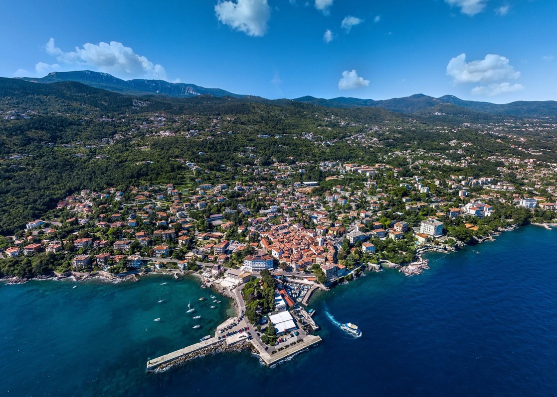 aminess-lovran-coastal-town-aerial-view