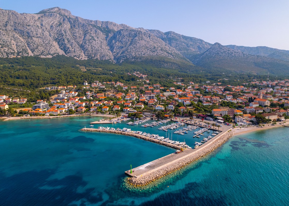 aminess-coastal-town-marina-mountain-aerial-view