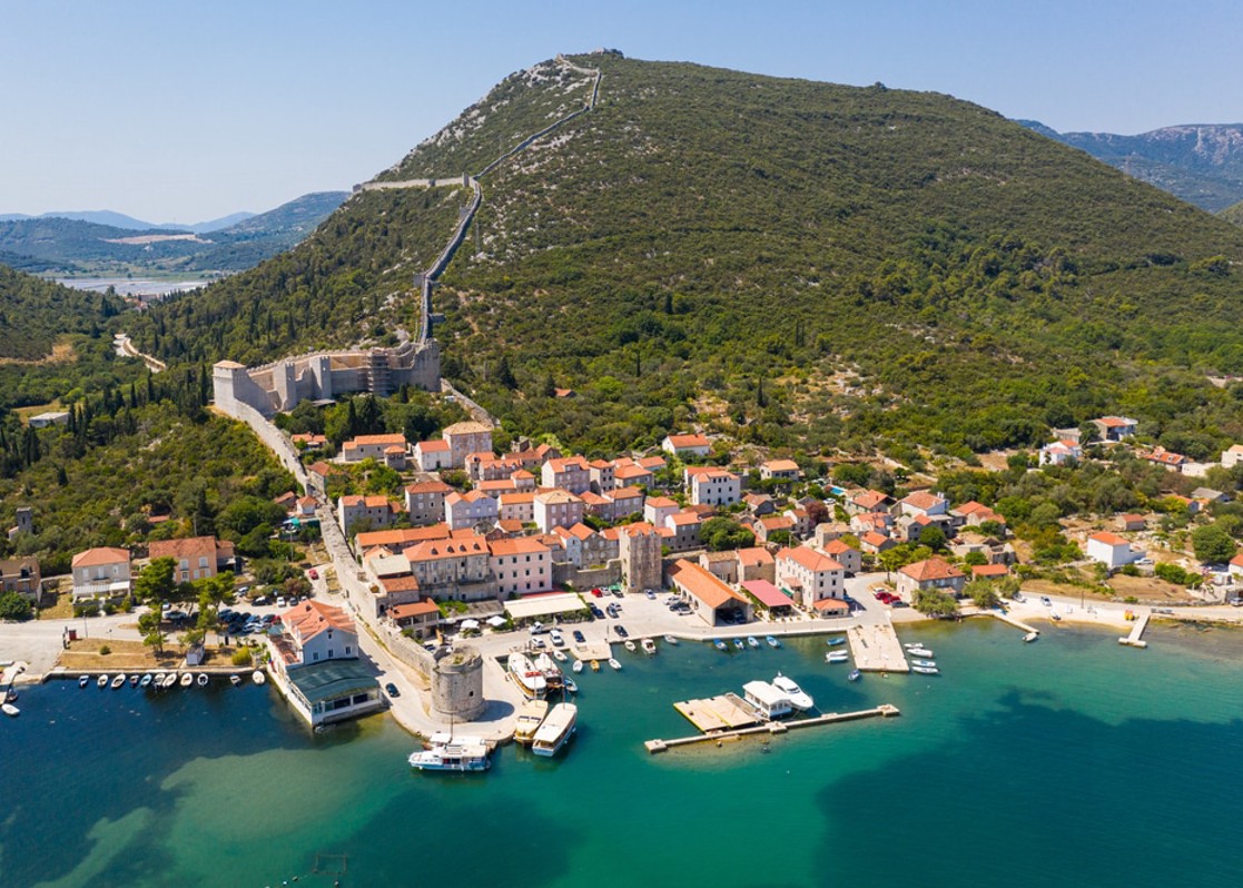 aminess-ston-town-walls-harbor-aerial-view