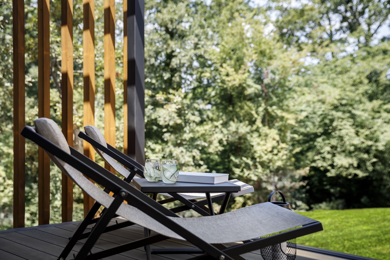 Relaxation spot on the terrace at Aminess Younique Gaia Green Villas in Njivice, island of Krk.