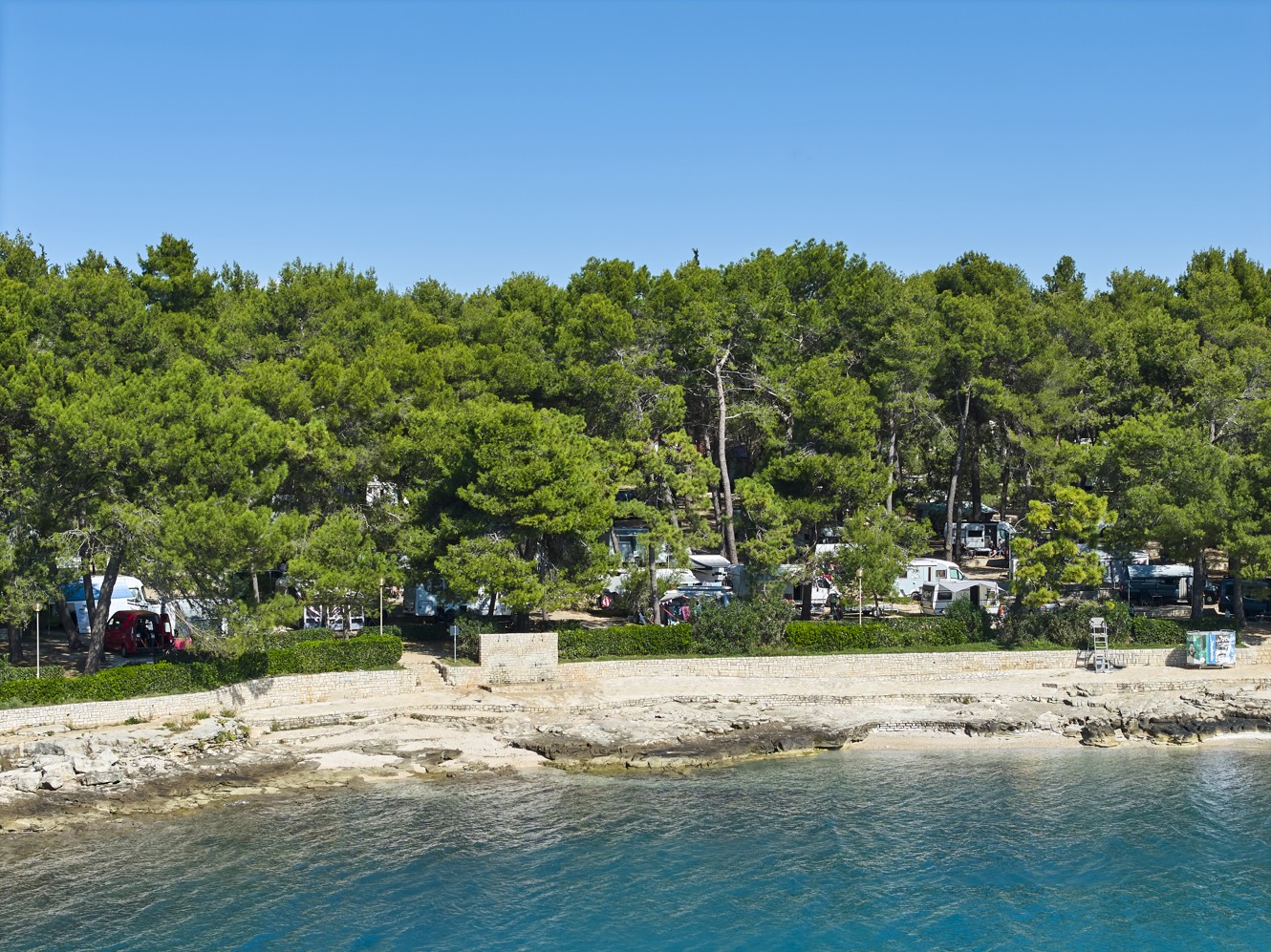 Panoramic view of Pitch Sirena Mare and Superior Mare at Aminess Planet Camping Sirena Holiday Homes, surrounded by nature, a perfect spot for relaxation