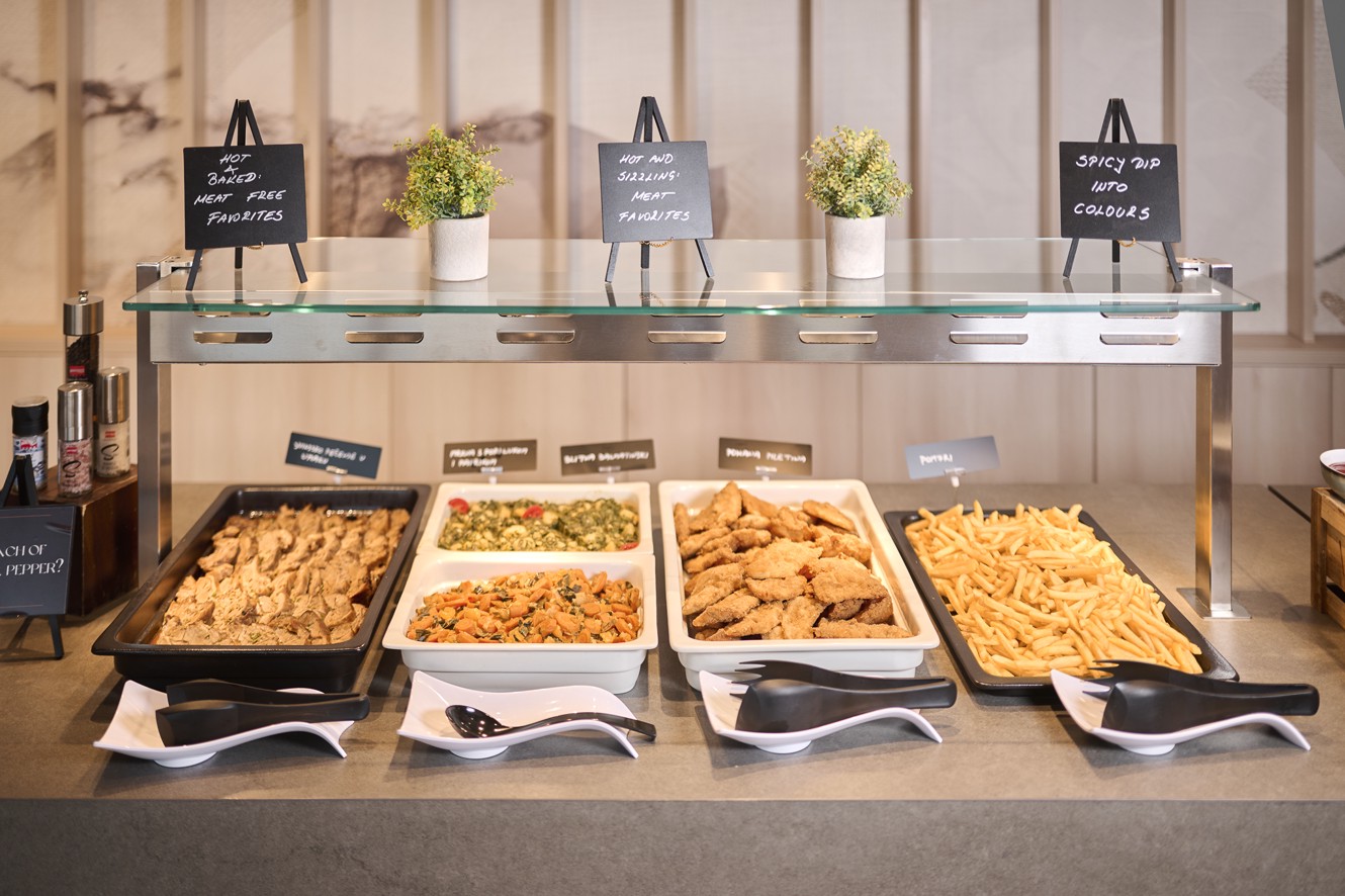Dinner favourites at the buffet of Aminess Florian Godler Hotel.