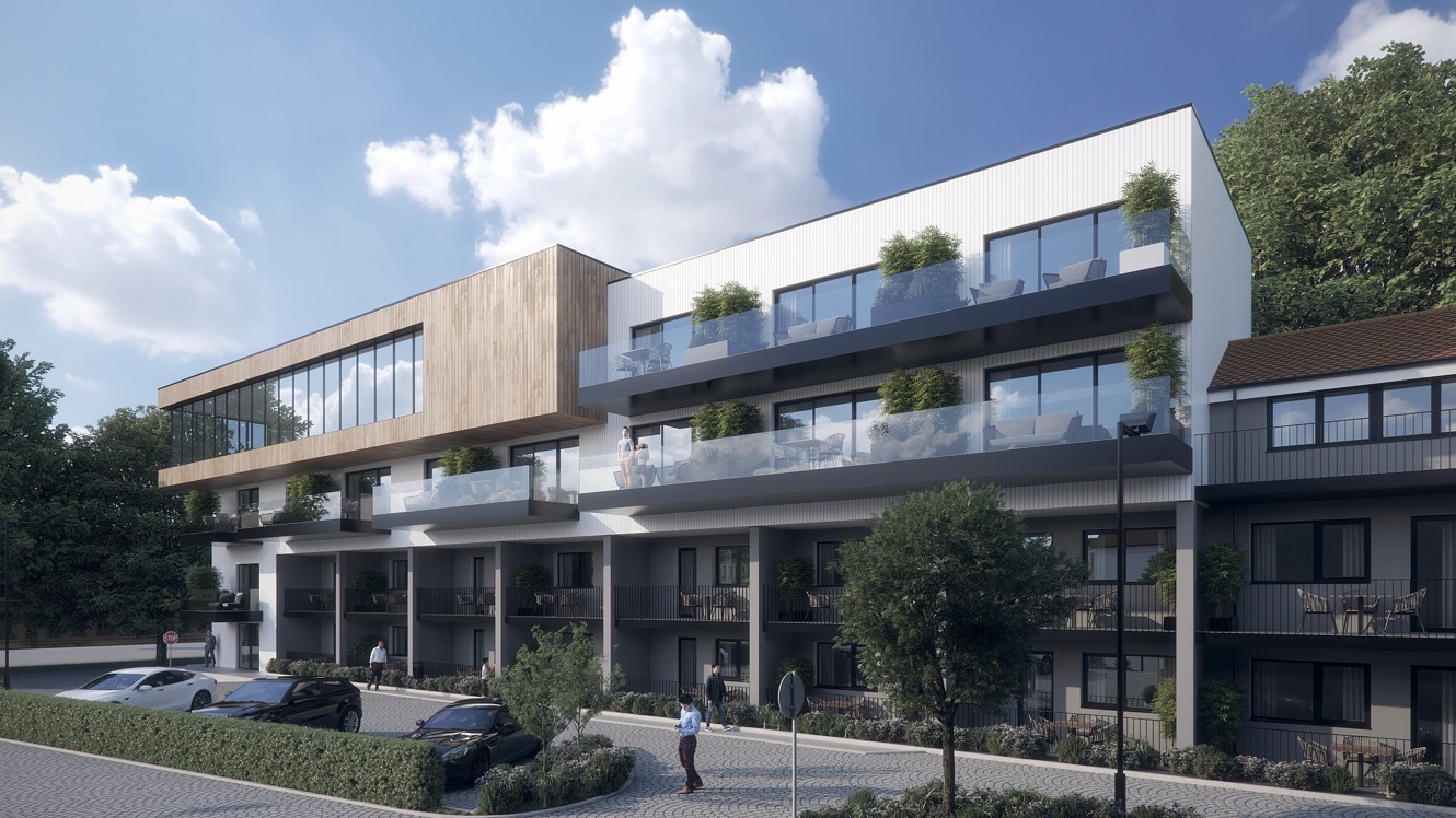 Aminess hotel exterior with modern building and balconies