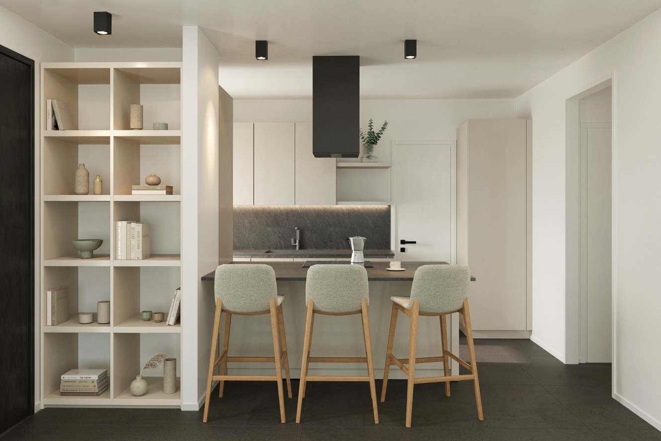 Appartamento familiare Younique Vollo Residence per 4 persone con balcone, zona giorno moderna con cucina e sala da pranzo