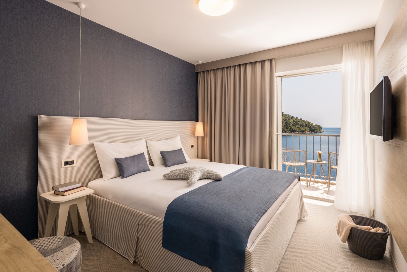 Superior room with balcony and sea view at Aminess Lume Hotel