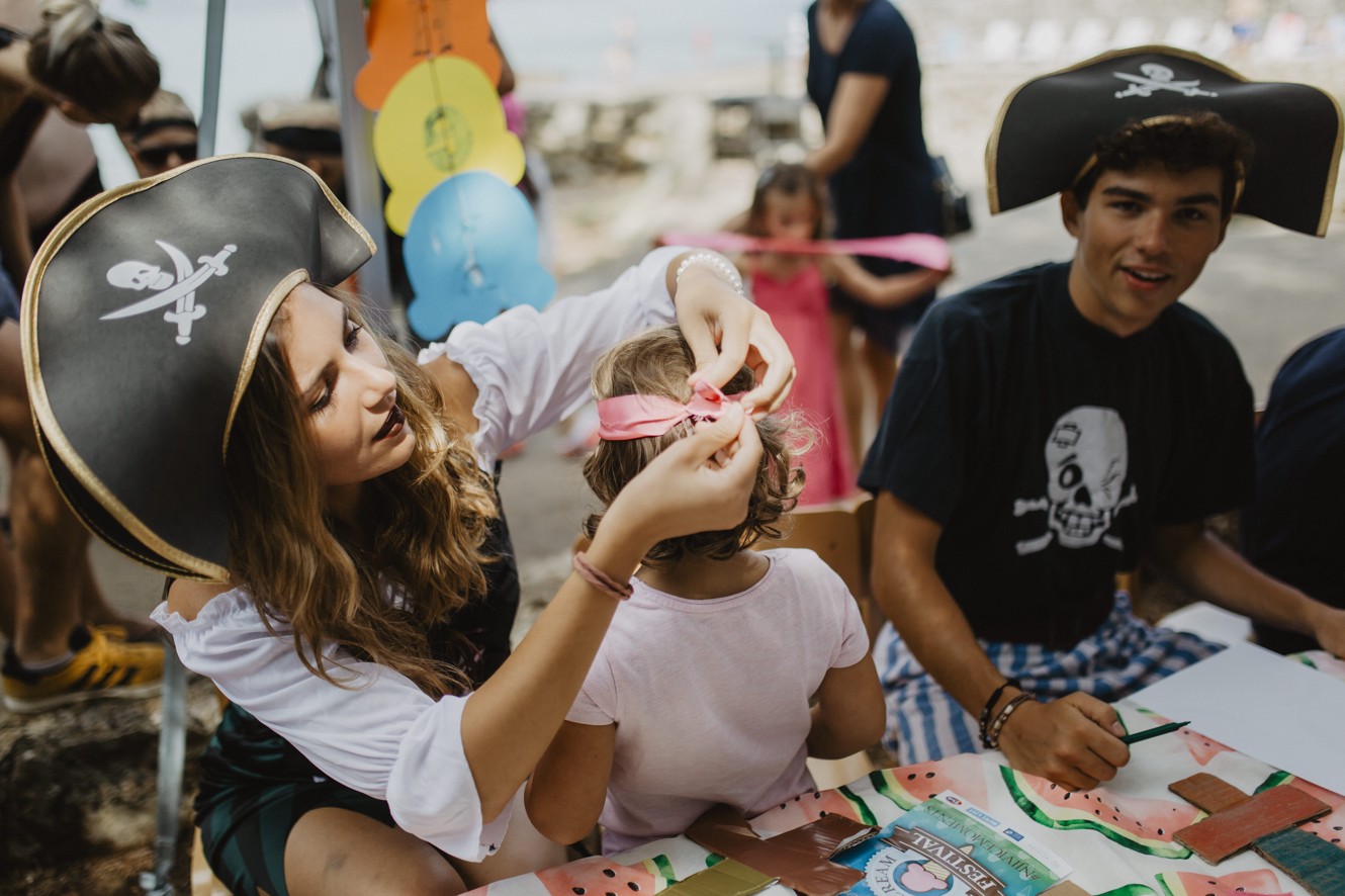 Children engaging in a creative and fun pirate-themed workshop at Veya Maradiso Hotel by Aminess.