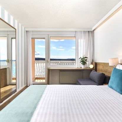 Sea view room of a hotel under the Aminess Maradiso Brand