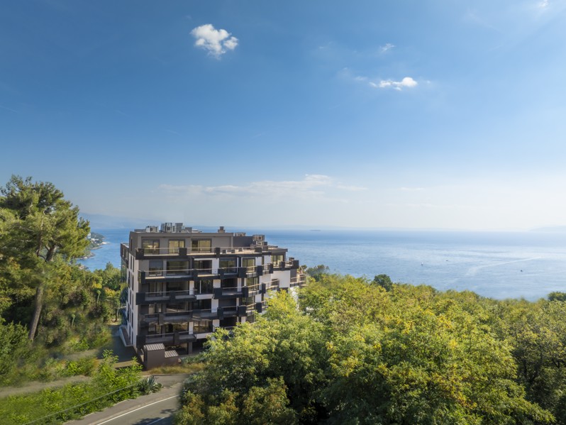 Seaview luxury apartments at Younique Vollo Residence Opatija with lush Mediterranean landscape