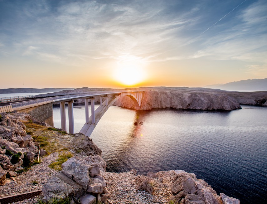 View of the bridge towards the island of Pag