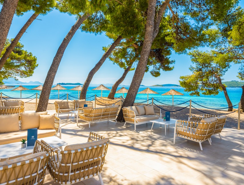 Punto Mare terras bij het Aminess Vival Grand Azur Hotel, Orebić.