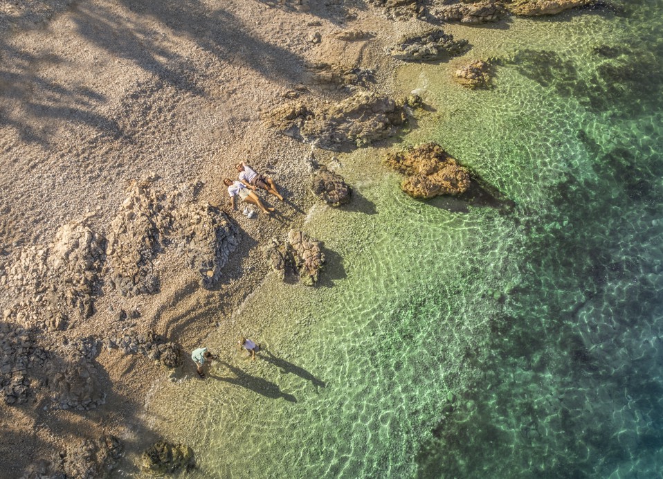 Himmelsansicht des Aminess Style Camping Avalona Resorts.