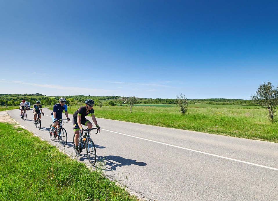 Radtour durch die Natur beim Campingplatz Aminess Sirena in Novigrad.