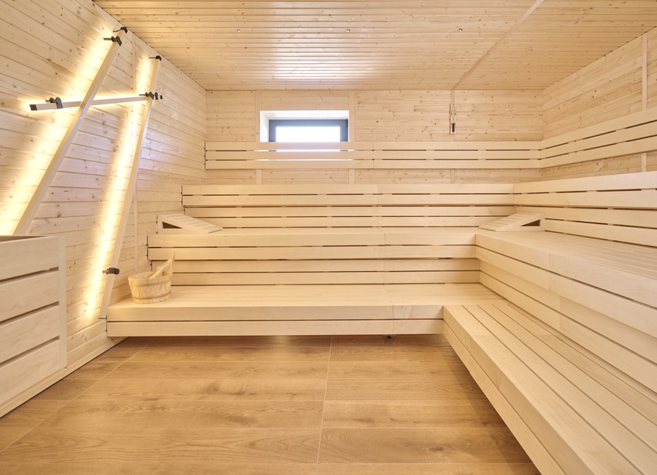 Modern wellness sauna at Aminess Style Camping Atea Resort, designed for ultimate relaxation and rejuvenation.