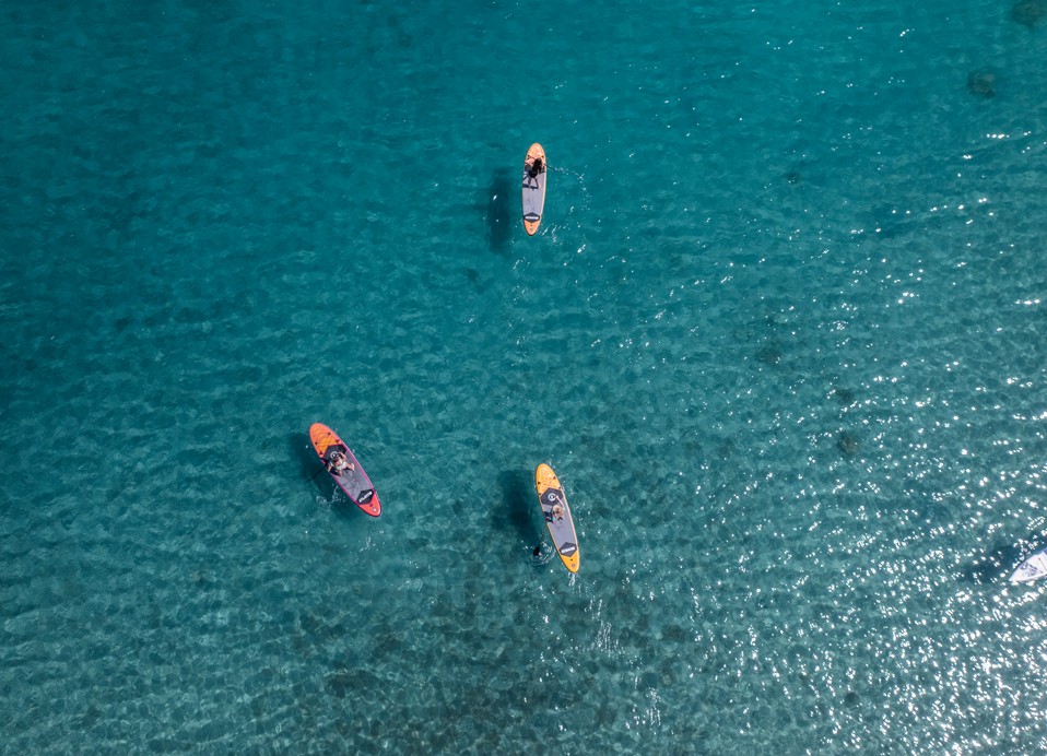 Paddleboarding on the sea at Aminess Younique Senses Resort, Hvar