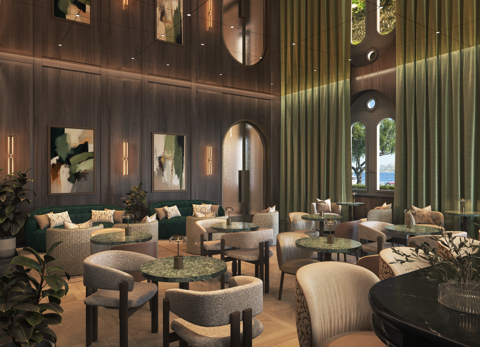 Elegant interior of Younique Korčula Heritage Bar with comfortable seating, warm wooden details and a refined atmosphere for relaxed socializing