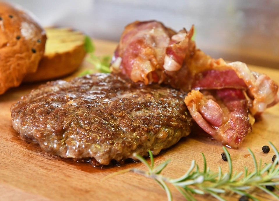 Meat burger from the La Gradealla restaurant at Aminess Planet Camping Sirena, Novigrad, Croatia