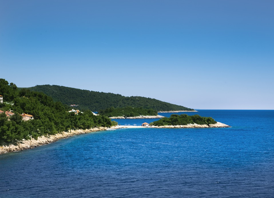 Beach Priscepac, coastal island surrounding near Aminess Younique Lume Hotel.