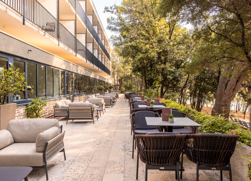 Terrace of Noir Bar at Aminess Younique Senses Resort Hotel