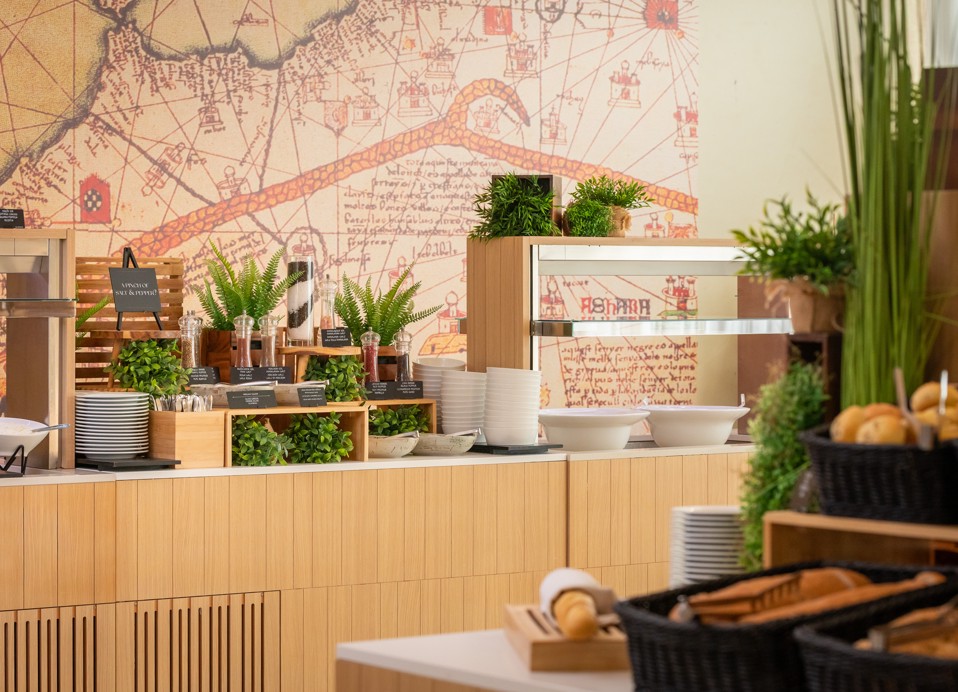 Buffet za doručak u restoranu Aminess Vival Port9 Resorta.