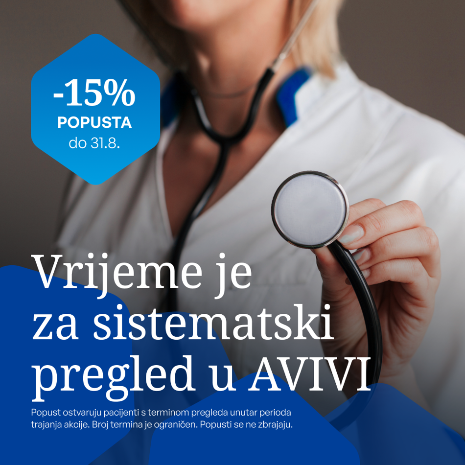15% popusta na odabrane sistematske preglede za žene i muškarce.