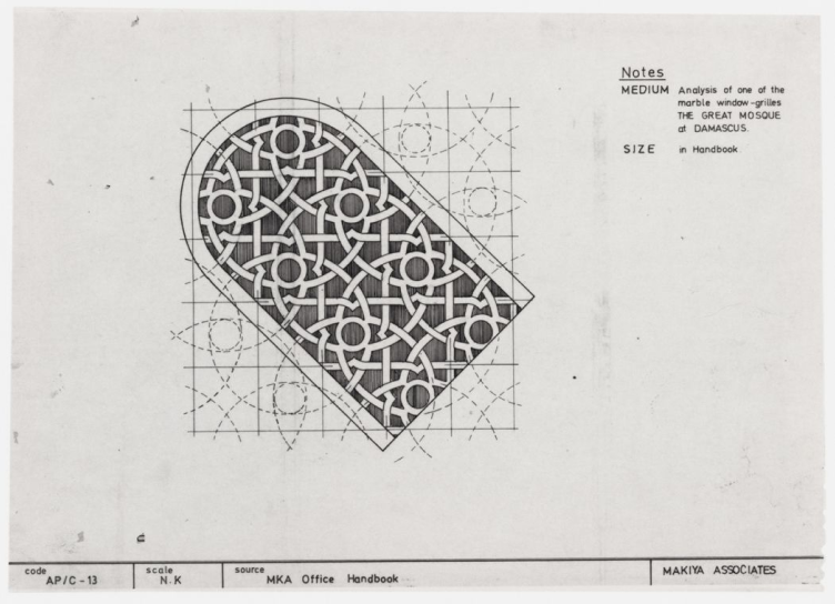 window plans from The Umayyad mosque in Damascus