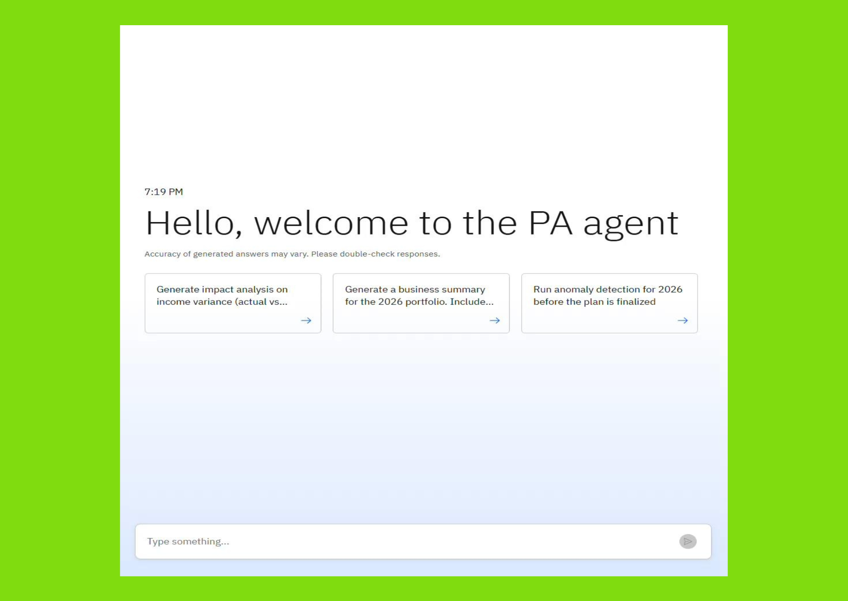 Financial planning and forecasting demo