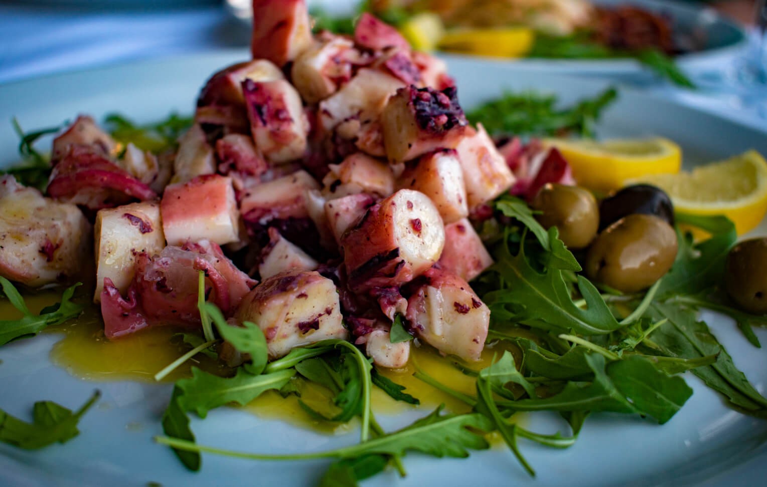 Octopus salad with olives